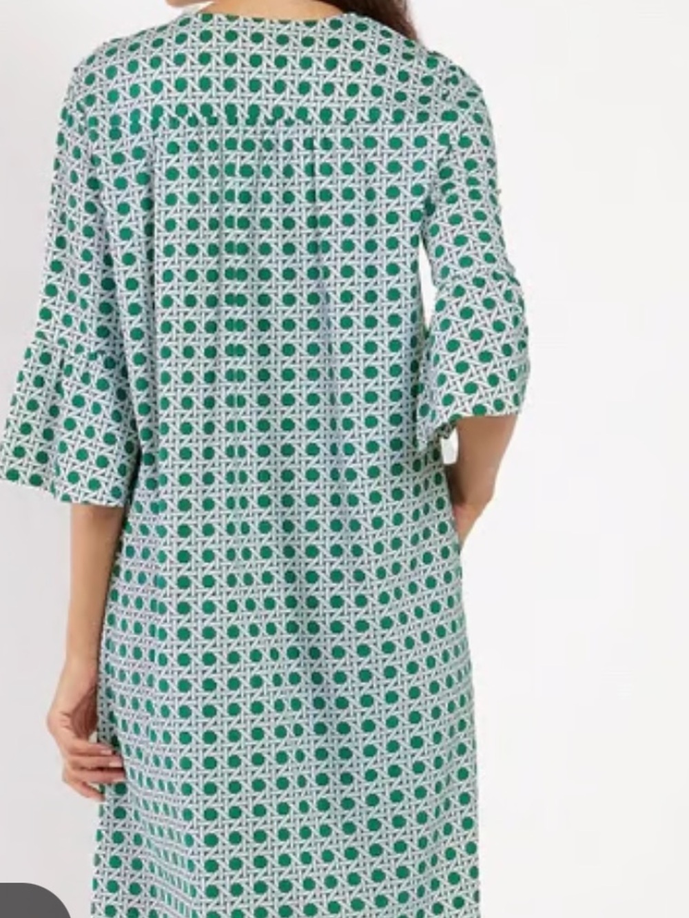 Jude Connally Kerry Green & White Rattan Print Aline Dress NWT NWT Size XL - Picture 11 of 11